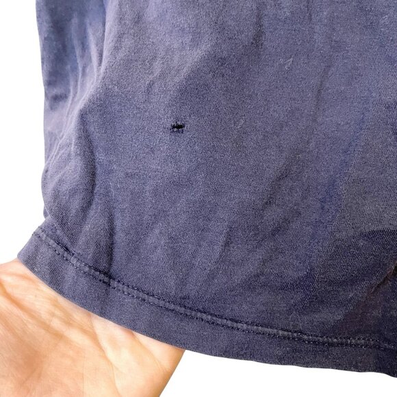 Guess Youth Boys Navy‎ Blue Organic Cotton Triangle Embroidered Logo T-Shirt 14 - Picture 4 of 6